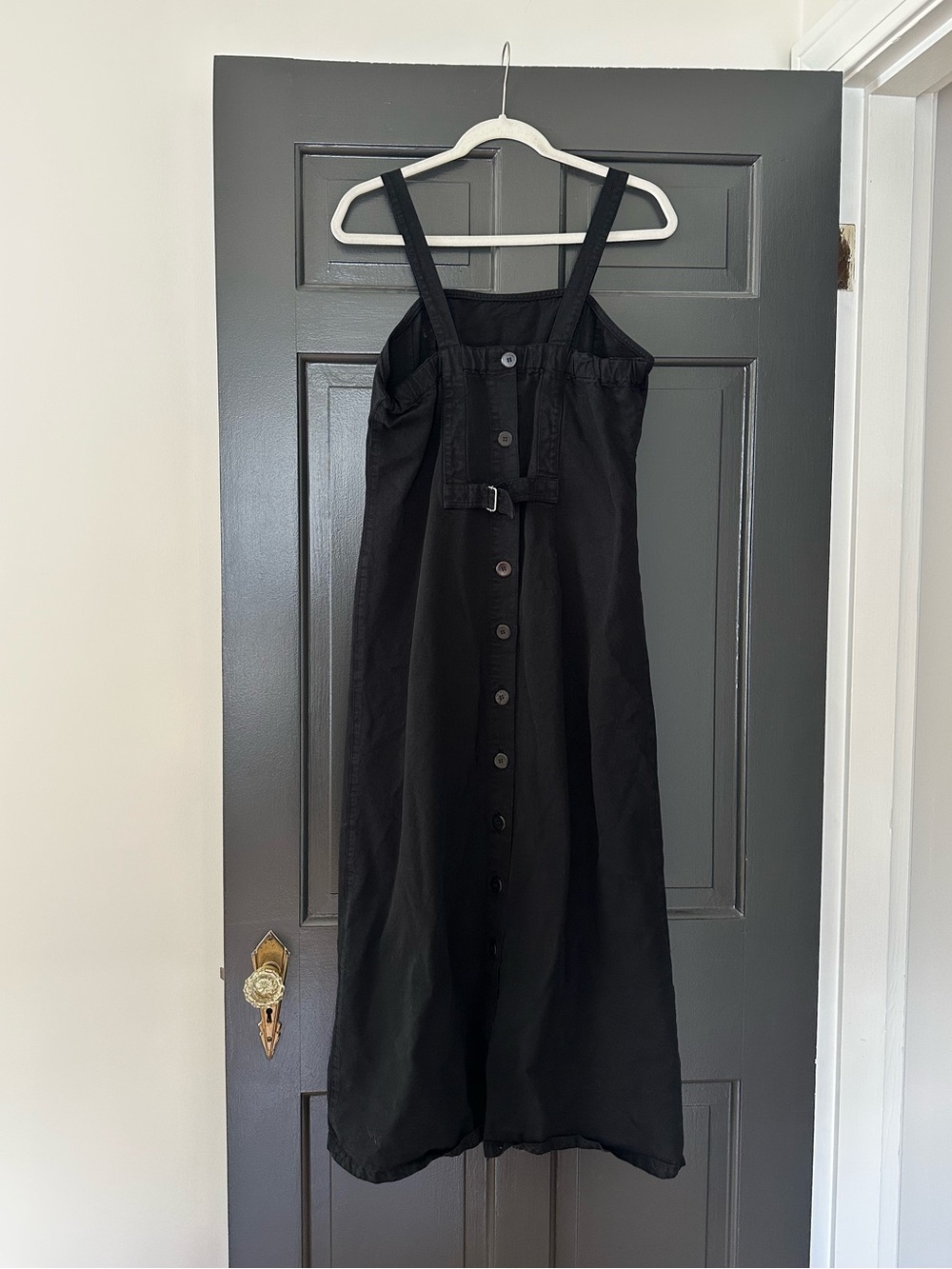 Vintage 90s Democracy Black Tencel Maxi Jumper Dress Made USA 6